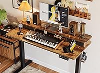 Vista 9 de BANTI 40x24 Inch Electric Standing Desk with Dual Drawers, Height Adjustable Stand Up Table, Sit Stand Home Office Desk with Storage Shelf, Black