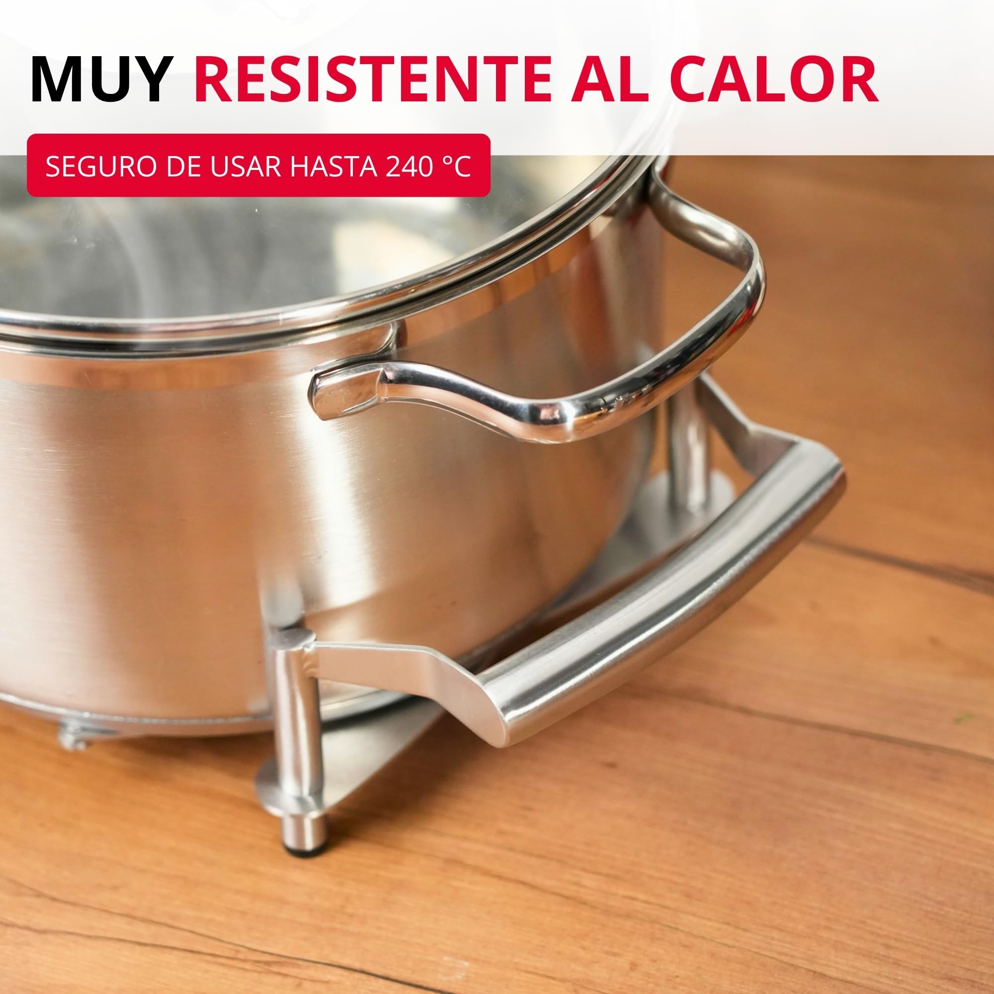 Westmark Salvamanteles extensible, Longitud: 18 a 42 cm, Acero inoxidable, Flexi, Color: plateado, 16412260