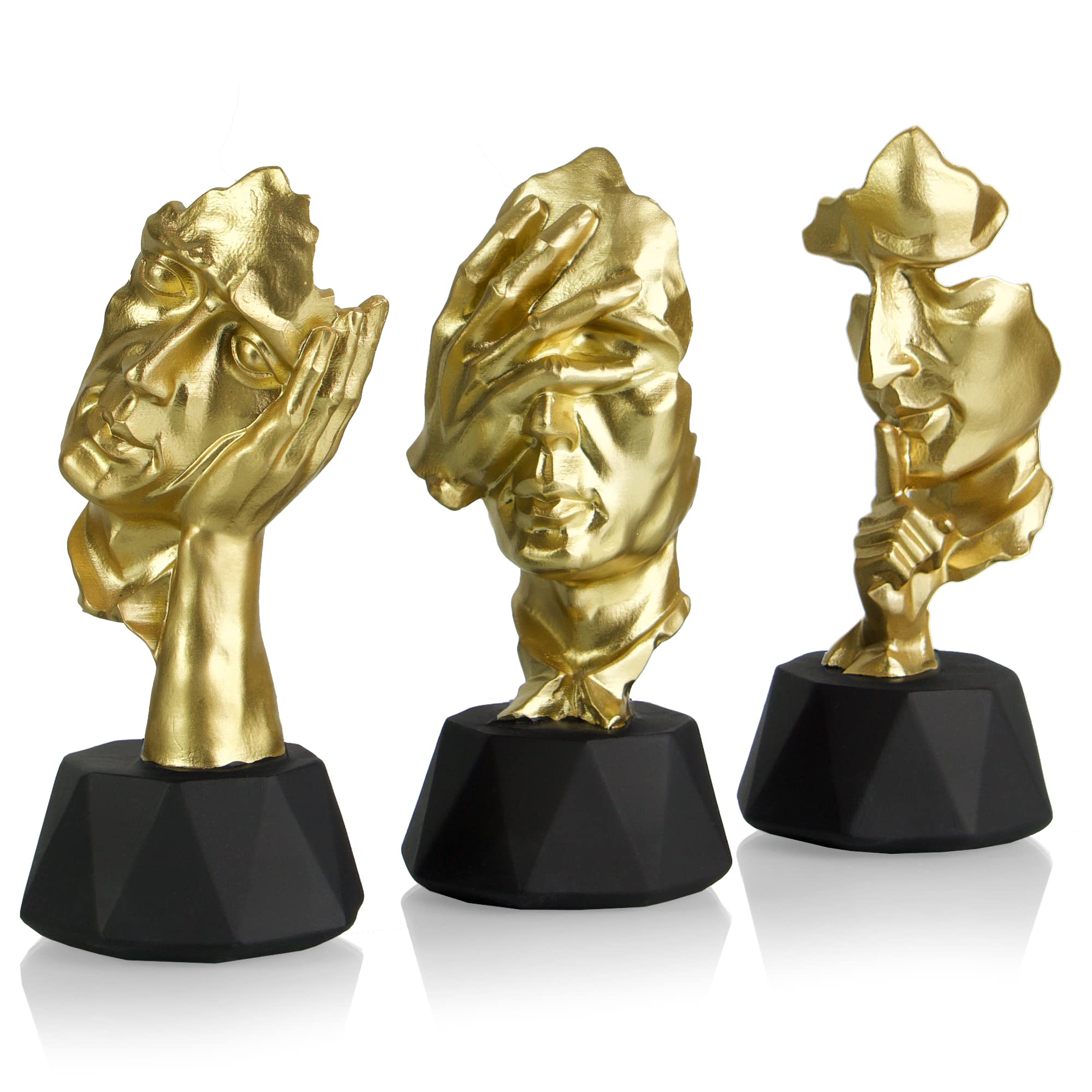 Perfekto24 Decorative Figures Set of 3, Sculptures Set Consisting of 3 Figures (See Noth, Hear Notice - Image 2