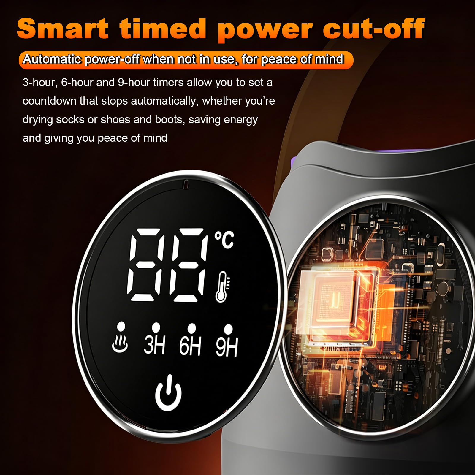 Asciugascarpe elettrico antibatterico 6 in 1, con timer da 3/6/9 ore, design pieghevole, ad asciugatura rapida, per scarpe, guanti, cappelli, calzini e scarpe da calcio