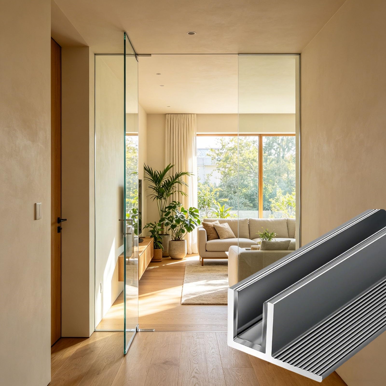 Aluminiowy profil z głębokim rowkiem F pe do wpuszczania kanału prysznicowego do wodoodpornej ściany działowej pasuje do panelu obudowy 10 mm s 64 cali (162,6 cm)