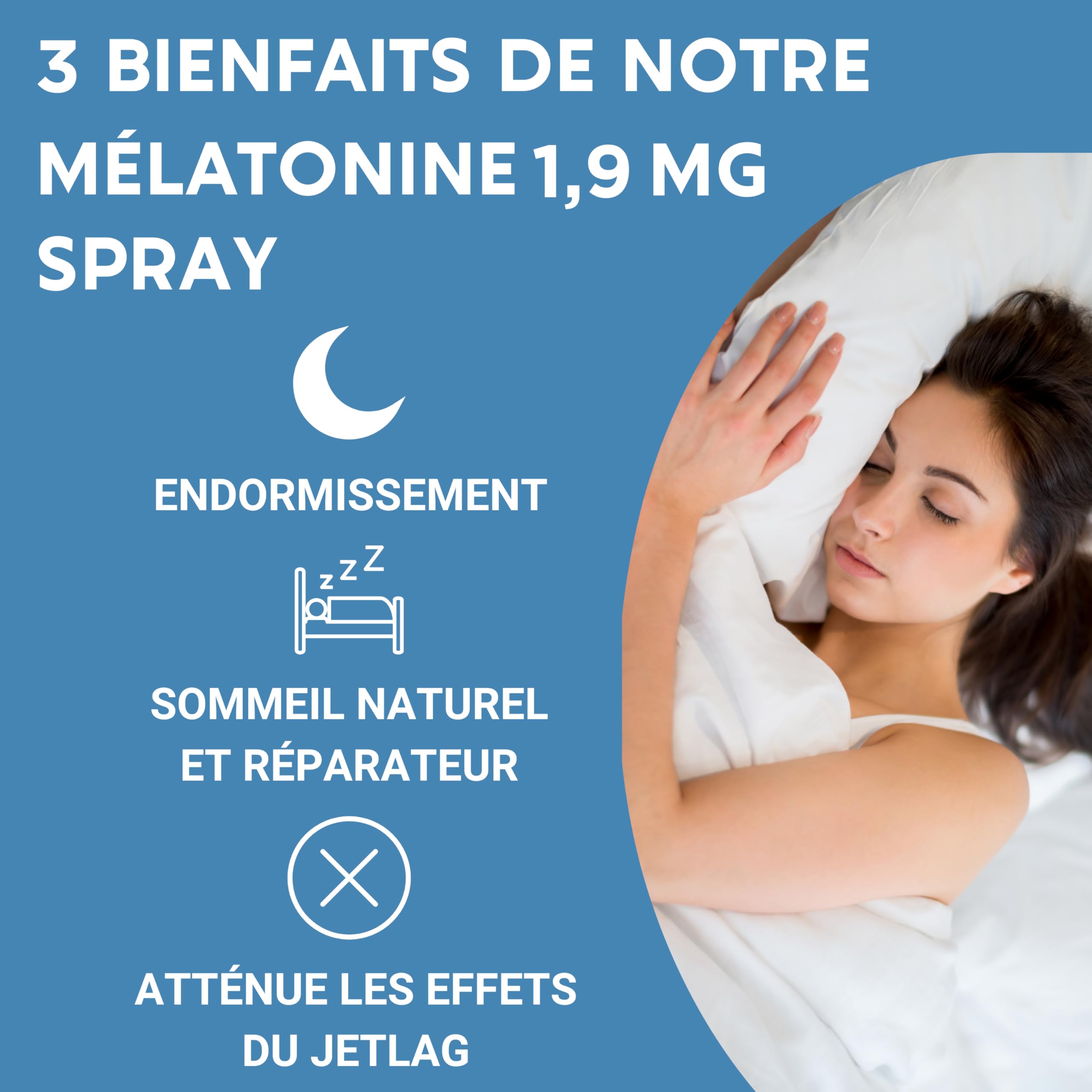 MÉLATONINE 1,9MG SPRAY | Endormissement, Sommeil, Jetlag | Complement Alimentaire pour Dormir 100% Naturel | 60 nuits de Sommeil | Goût Fruits Rouges | Fabriqué en France