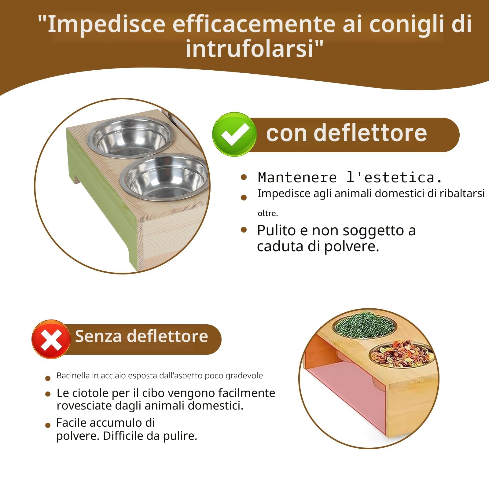Grande ruf multifunzione con wc, sciroppo di fieno, legno di coniglio, ciotola e mangiatoia, adatto per conigli, porcellini d'India, criceti, piccoli animali (4 in 1)