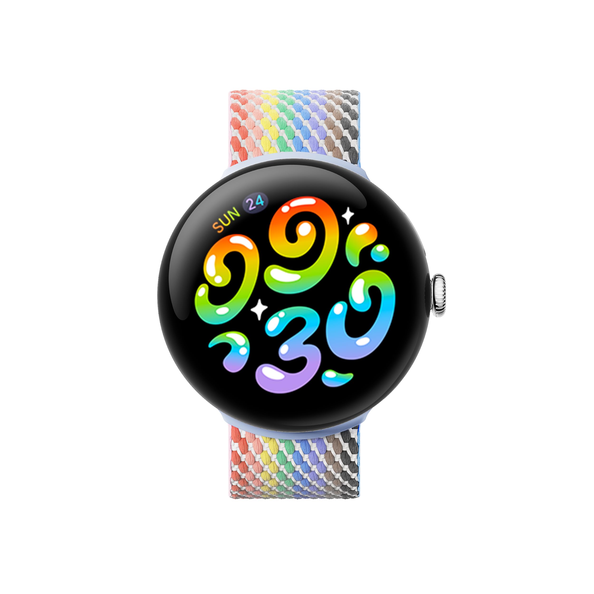 Google Tkany pasek do zegarka Pixel Watch – kompatybilny z zegarkiem Pixel Watch i 2, 3 i 4 41 mm, tęczowa duma