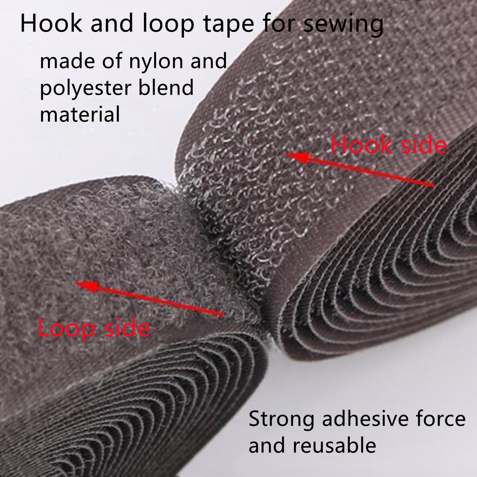Klittenband, 38MM opnaaibare klittenband, niet-zelfklevende nylon strips aan de achterkant, stoffen sluiting, in elkaar grijpende tape(Rose,38MM x 5 Yards
