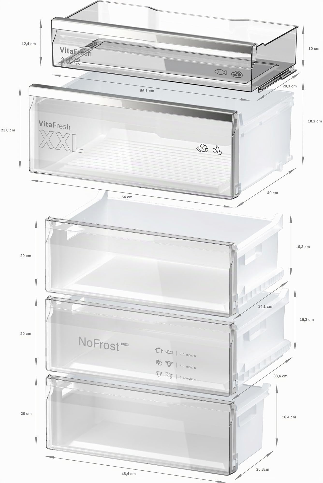 Bosch KGN49AIBT, Série 6, Réfrigérateur combiné pose-libre, 440 L, 203 x 70 (H x L), Inox anti trace de doigts