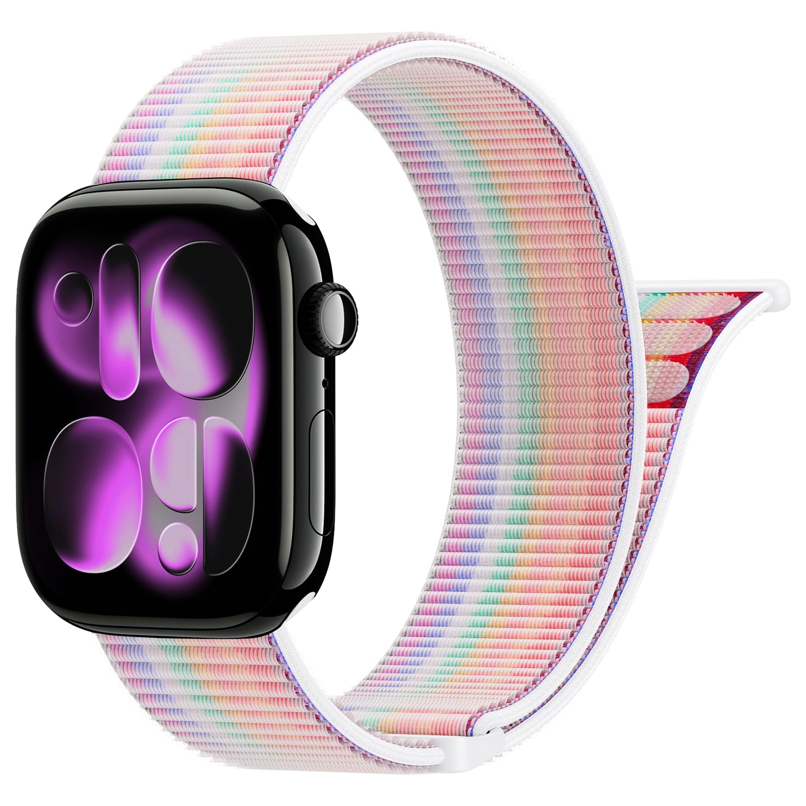 Yoohoo Nylon Armband Kompatibel mit Apple Watch Armband 40mm 41mm 42mm 38mm 46mm 44mm 45mm 49mm, Verstellbare Sport Armband für iWatch SE Ultra Ultra2 Series 10 9 8 7 6 5 4 3 2 1 Damen/Herren