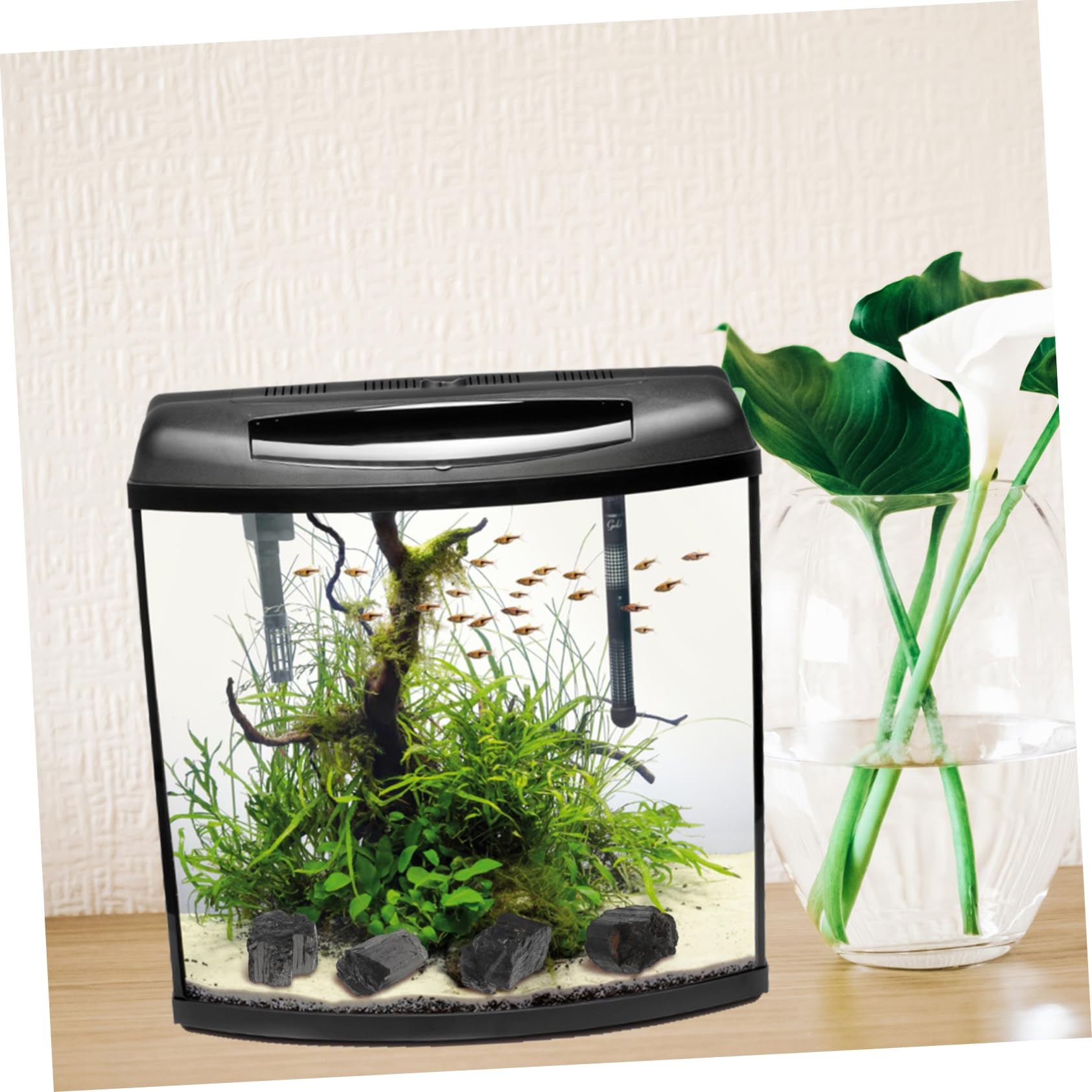 DEARMAMY 3pcs 1 Stone Ornaments Rock Stones Decorations Tourmaline Stone Crystals Fish Tank Stone Home Decor Black Tourmaline