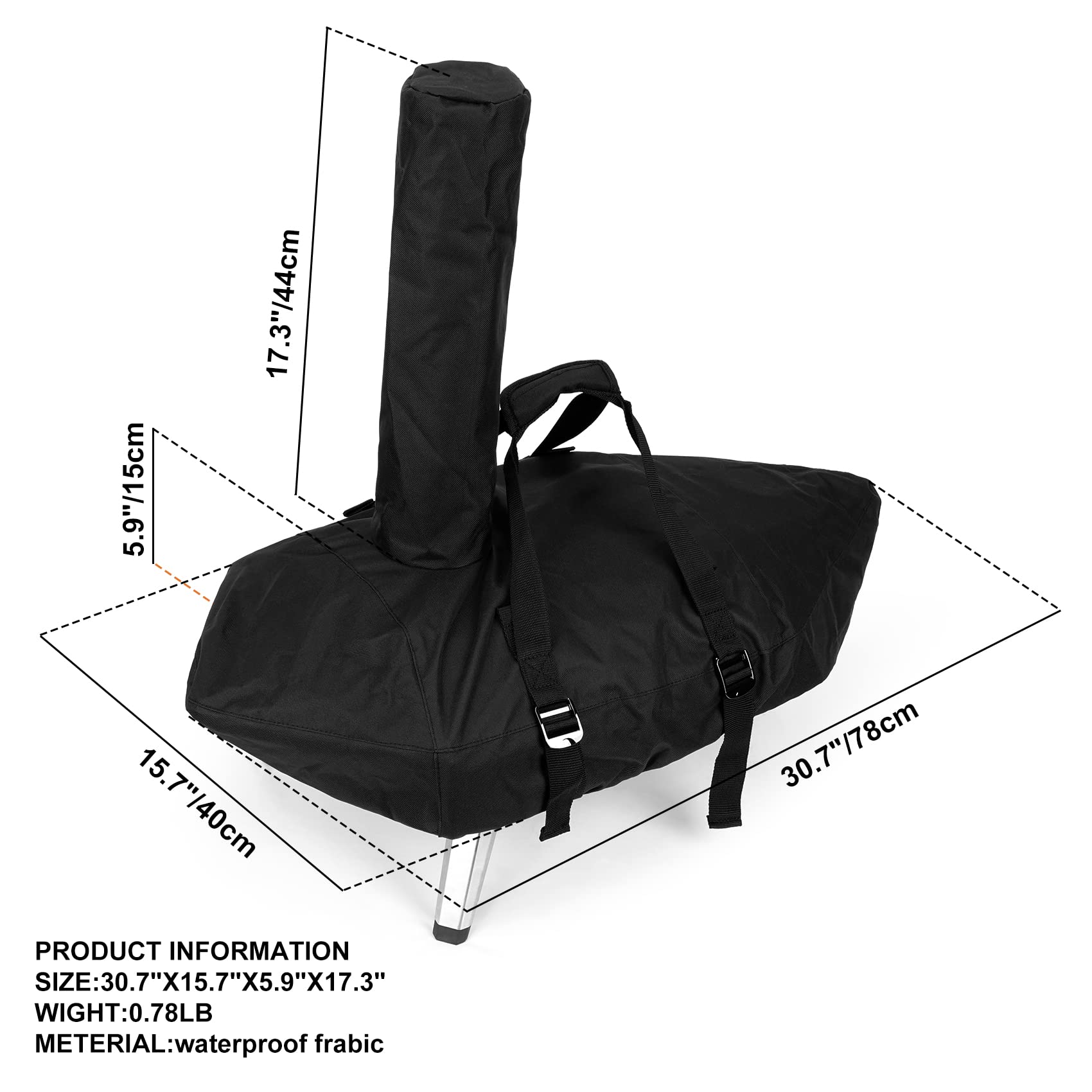 Onlyfire Housse de Four à Pizza pour Ooni Karu 12, Bache de Protection Imperméable, Accessoire pour Four à Pizza Extérieur | Housse de protection d'extérieur robuste pour four, imperméable, résistante aux intempéries et à la poussière