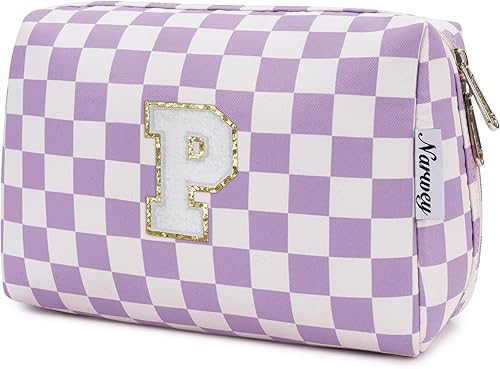 Vista 65 de Narwey Bolsa de maquillaje con iniciales para adolescentes y niñas, regalos de moda de 6, 8, 10, 11, 12, 14, 16, 18 años, bolsa de aseo cosmética