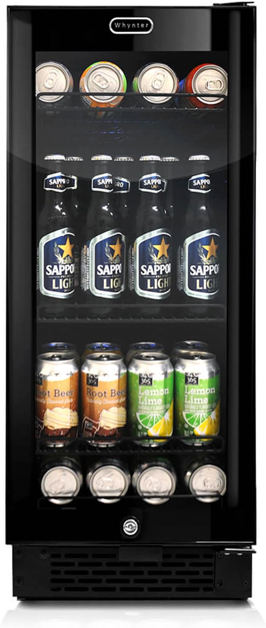 BBR-801BG Built Beverage Refrigerator and Cooler Mini Fridge with Glass Door with Lock, 3.0 Cubic Feet, Black, 100