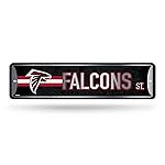Rico Industries NFL Atlanta Falcons Home Dcor Metal Street Sign (4 x 15) - Great for Home, Office, Bedroom, & Man Cave - Made,Silver