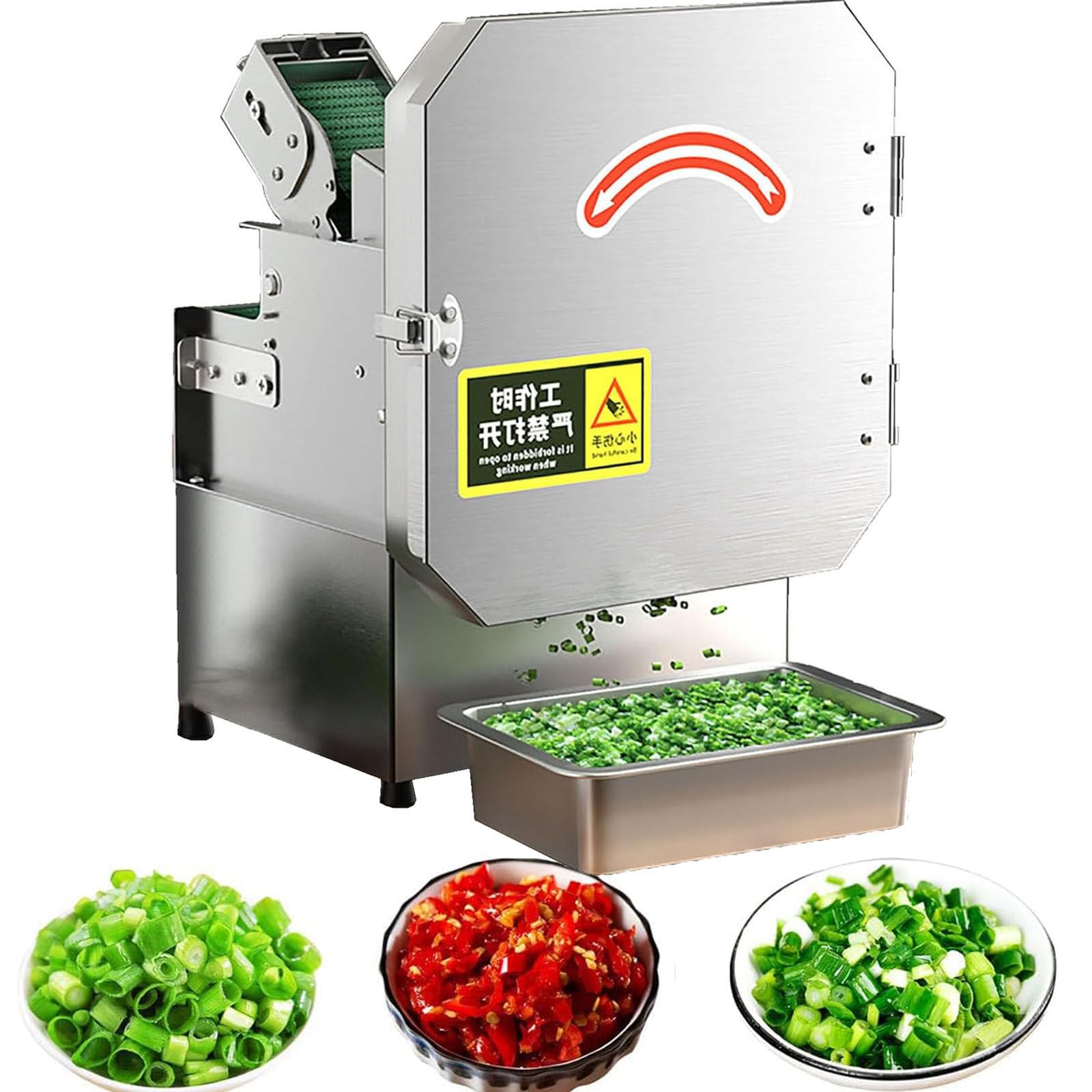 AYCDL Electric Vegetable Chopper Dicer, 300W Stainless Steel Cutter with Adjustable Thickness for Efficient Kitchen Prep