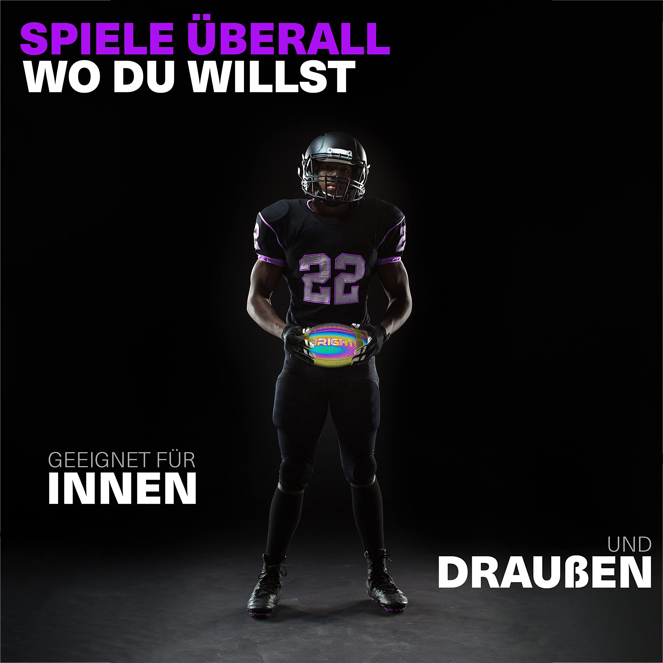 BRIGHT™ American Football - Reflektierend - Holografisch - Im Dunkeln Leuchtend - Kinder und Erwachsene - Unisex