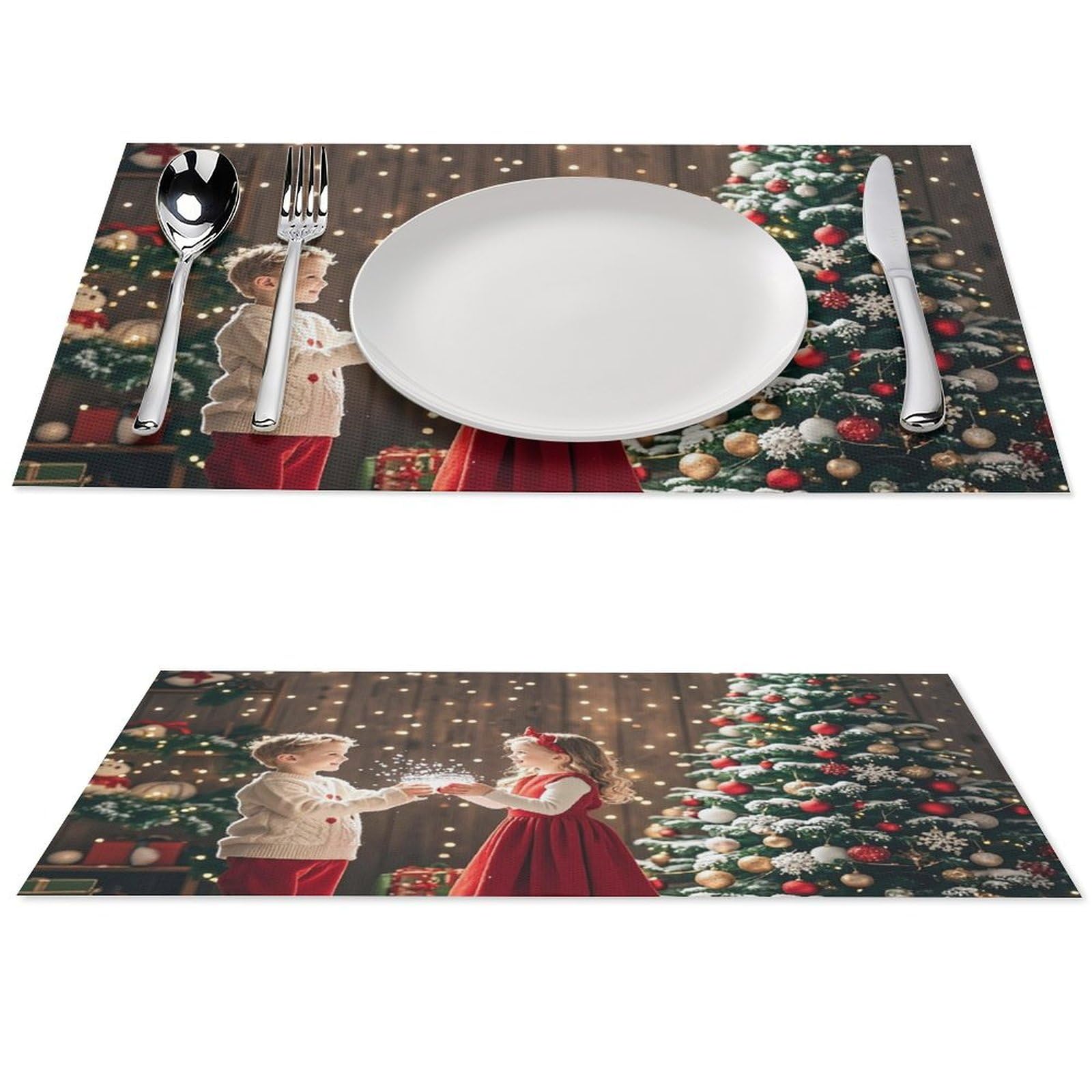Set de table enfant Noël antidérapant anti-tache en PVC lavable