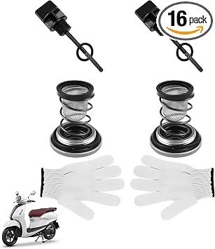 Oil Dipstick Oil Screen Cleaner Cover Drain Plug Set Fit for GY6 50cc 80CC 90CC 125cc 150cc ATV Go Kart Moped Scooter 4 Wheeler Quad Bikes 4-Stroke Engine