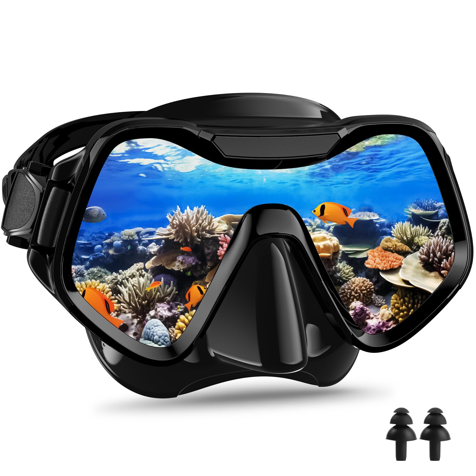 Arlierss Gafas Buceo Adulto, Mascara Buceo para Mujer Hombre, Máscara de Buceo para Adultos, Vidrio Templado con Visión Panorámica Máscara de Esnórquel para Buceo y Natación