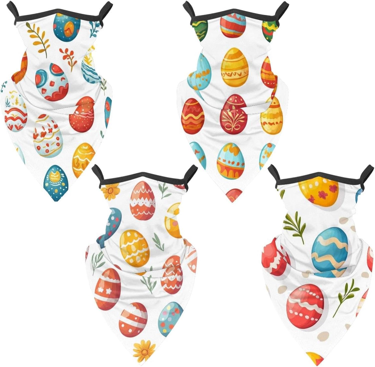 4 Pieces Easter Painted Eggs UV Protector Scarf, Summer Cooling Neck Gaiter for Men/Women