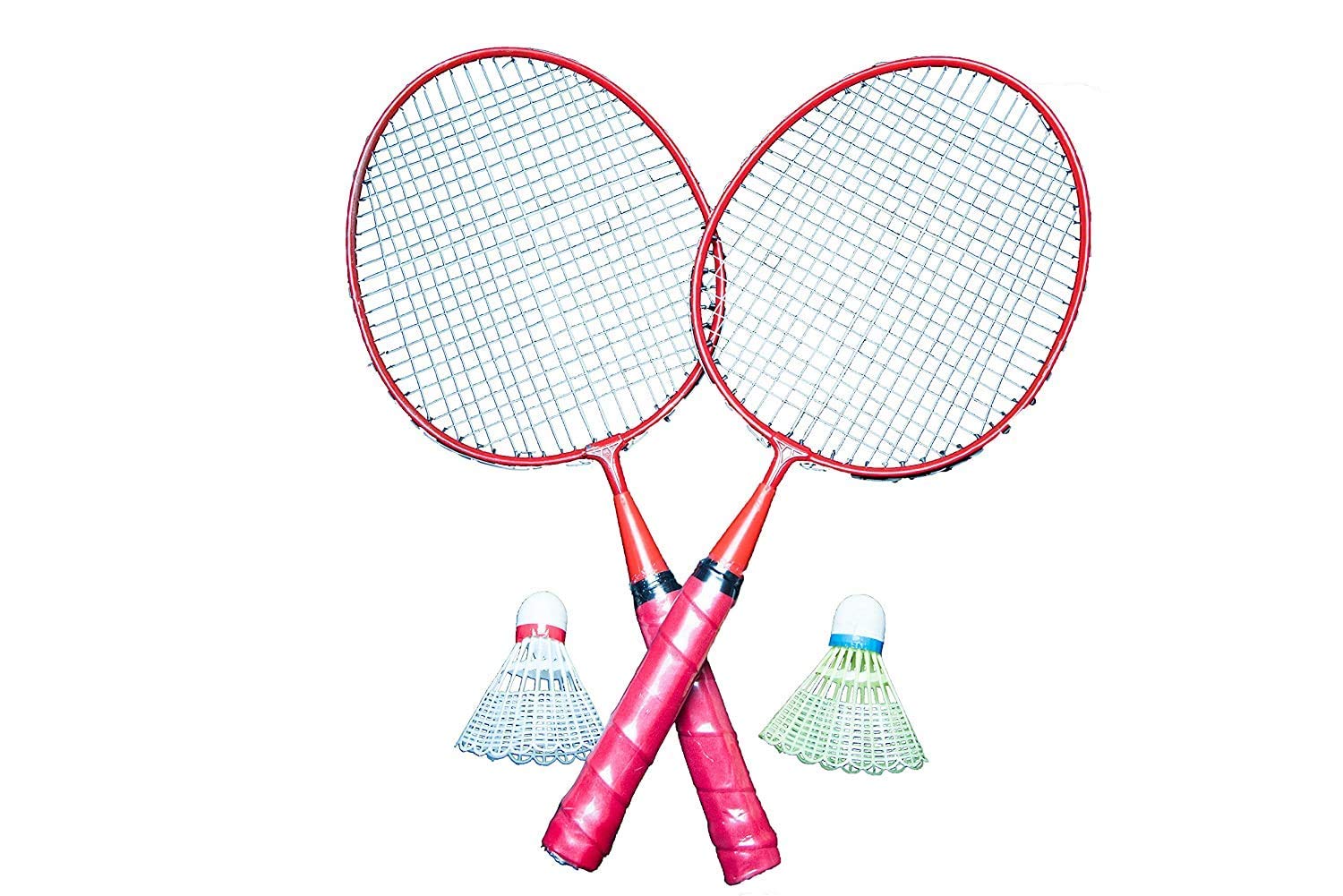 MOREMON® Kids Badminton Racket Set of 2 Racket 3 Plastic Shuttle (Random Colour as per Availability)-image-32