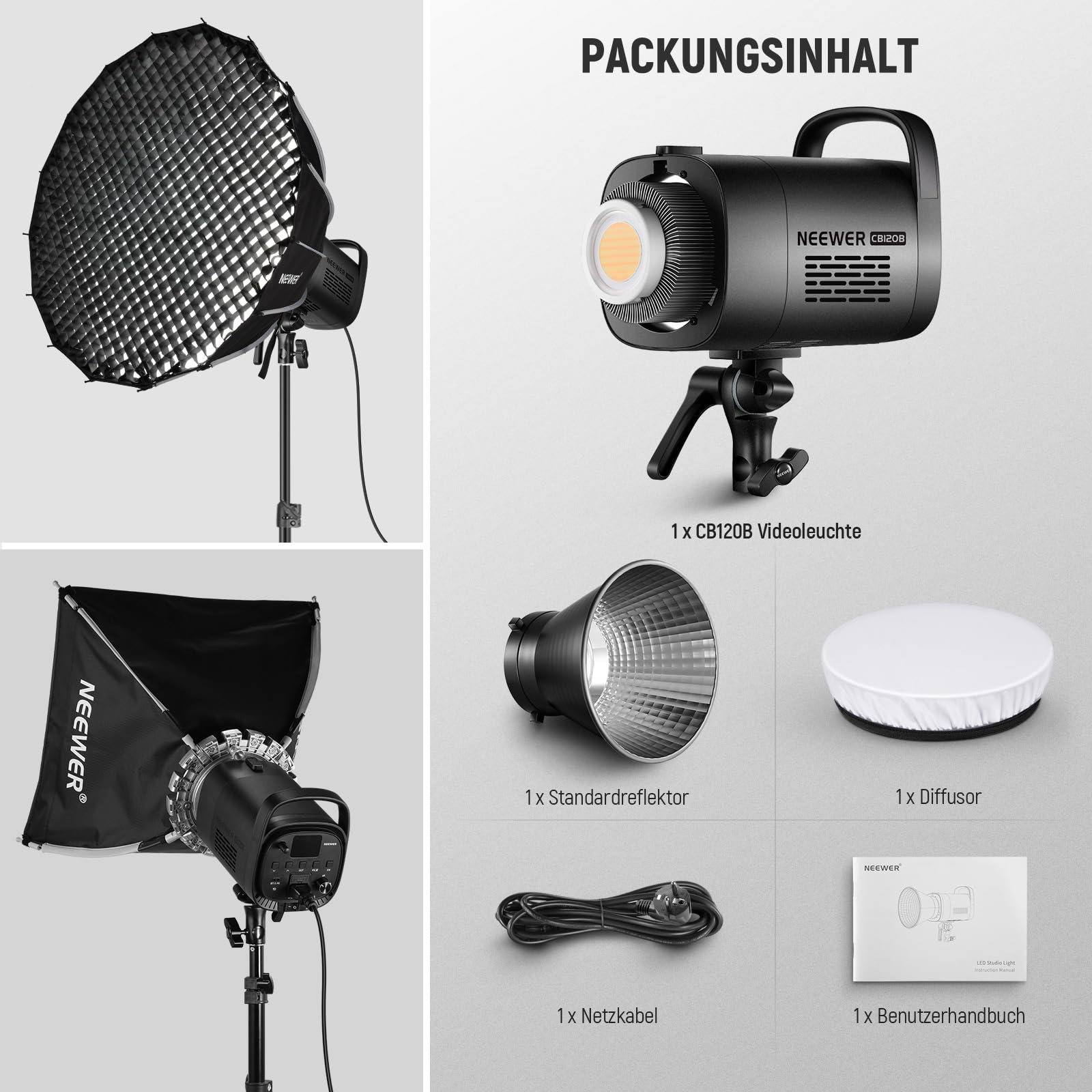 Neewer CB120B 120W LED Videoleuchte mit 2 – Bild 9