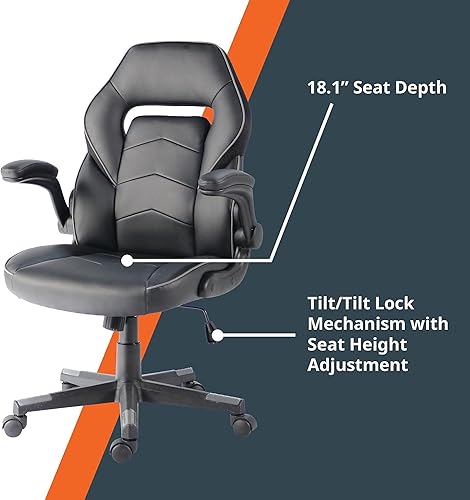 Miniatura 9 de SpawnSafe - Silla para videojuegos, altura ajustable, reposabrazos abatibles, giro de 360, negrogris