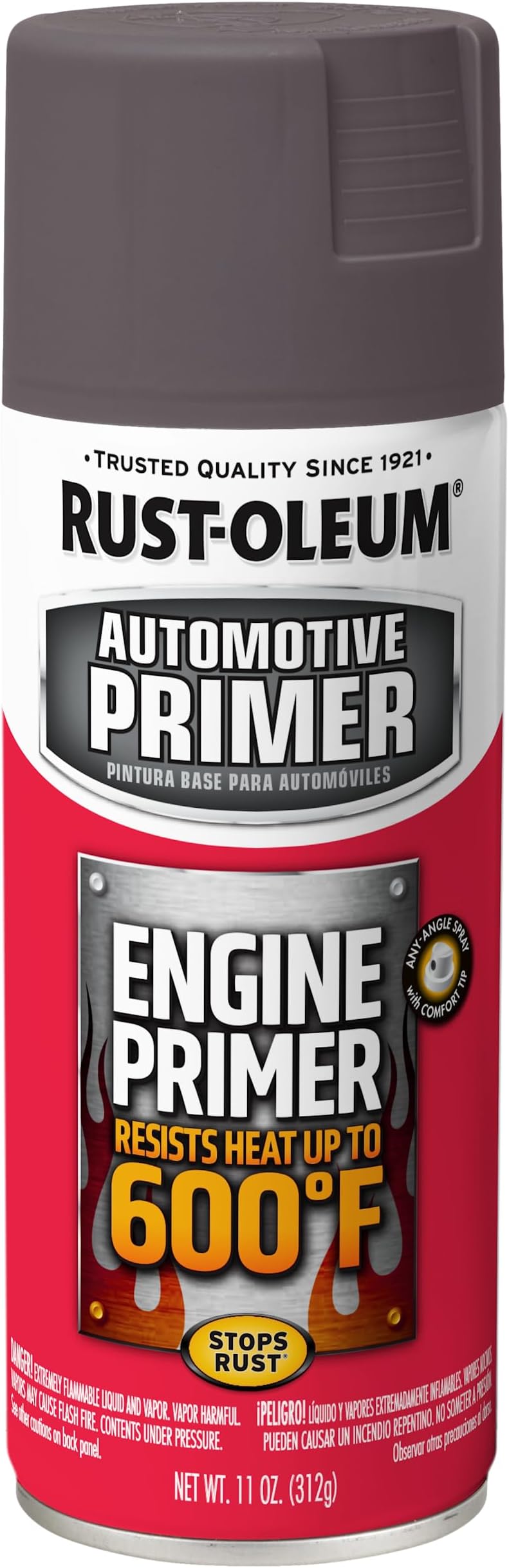 Rust-Oleum 363573 Engine Enamel Spray Paint, 11 oz, Flat Gray Primer, (Pack of 1)