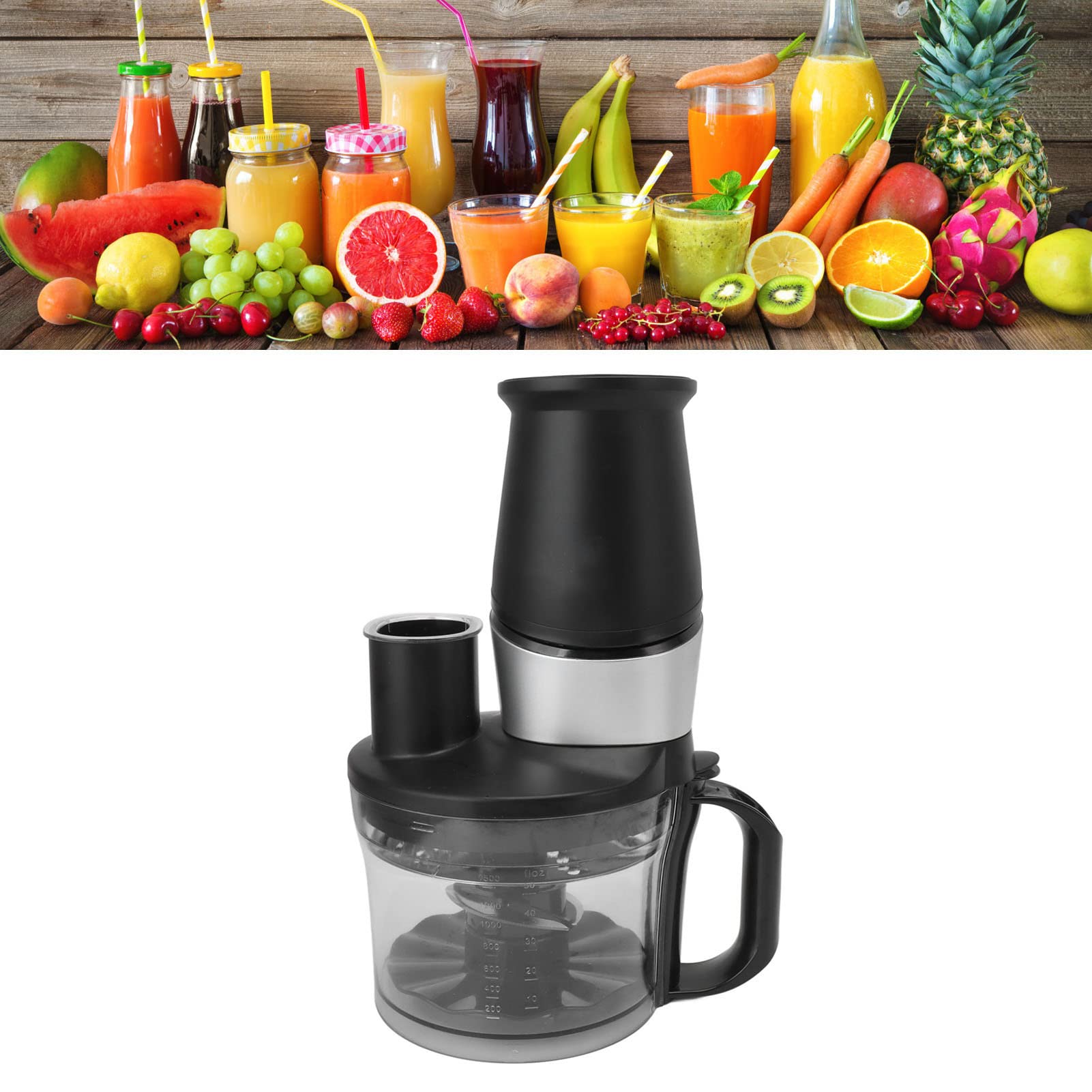 Blender Nablatowy 10 W 1, Ekstraktor SkładnikóW Odżywczych i Krajarka do Warzyw o Mocy 1500 W, Ostrze ze Stali Nierdzewnej, Ręczna Wyciskarka do Soku z 3 Pojemnikami, Blender Domowy