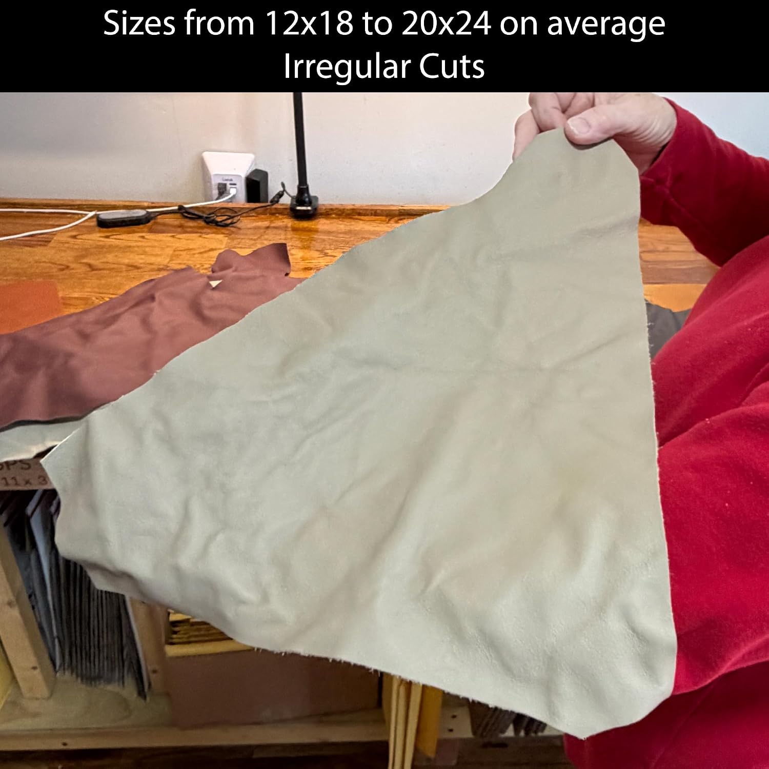 Premium Large Leather Scraps, Chrome-Tanned Cowhide Upholstery Remnants, 1.5-3.3 sq ft Each. Pieces, 7-8 oz Thickness, 3lb 5lb 10lb Bundles (5, Pounds)