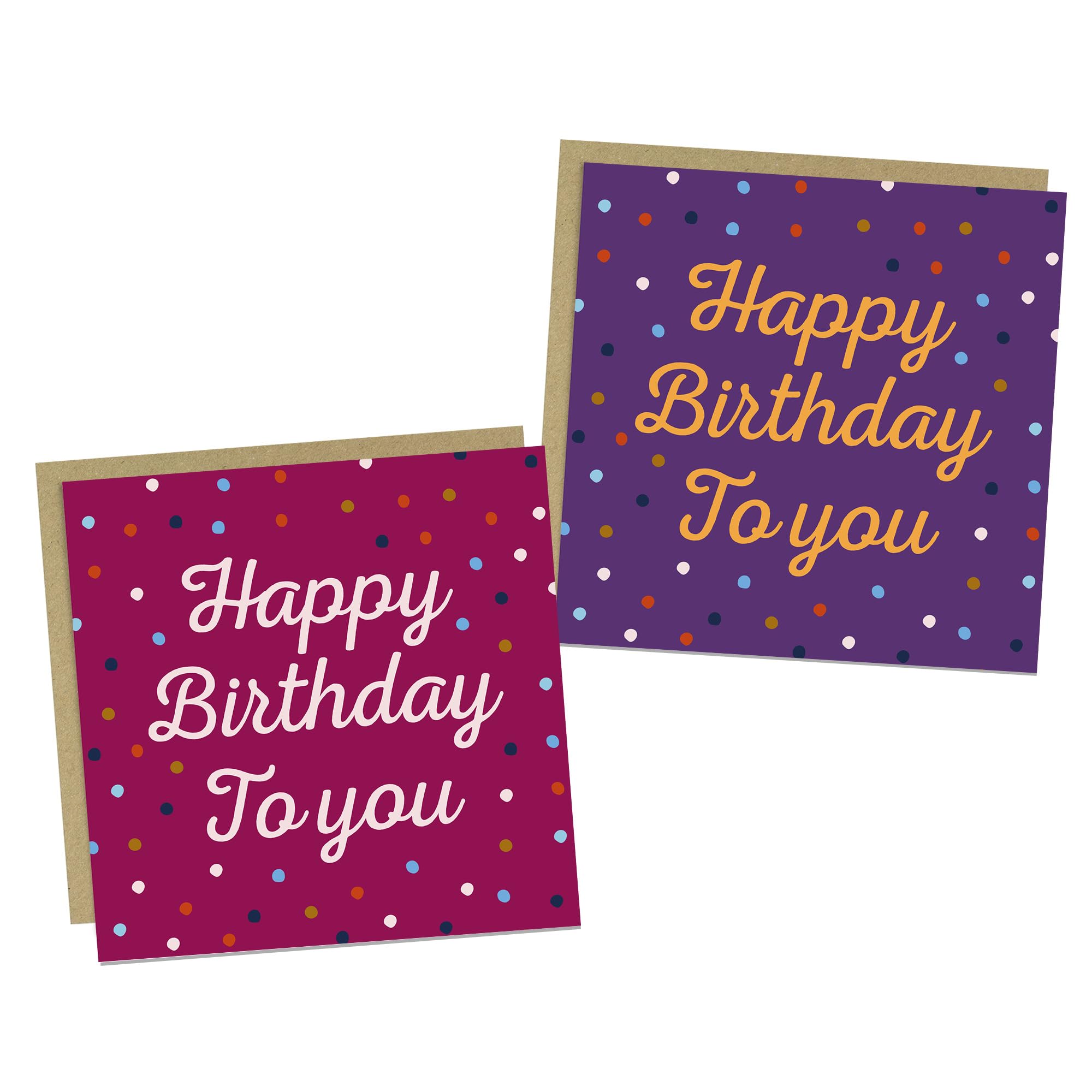 RED OCEAN Birthday Cards For Her - Pack of 2 Card Pack - 145x145mm Card With Envelopes - Happy Birthday Cards For Girls Sister Daughter Mum Nan Auntie - Multipack Bundle