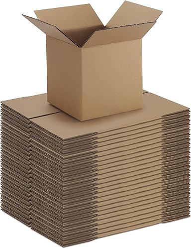Miniatura 53 de CRUGLA Cajas de envío de 9 x 6 x 4 para pequeñas empresas, caja de embalaje de cartón corrugado, 25 paquetes Marrón,Blanco
