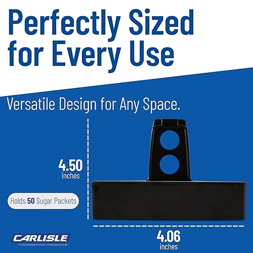 Miniatura 5 de Carlisle FoodService Products Carrito de azúcar para cocinas, plástico, 50 paquetes, negro, (paquete de 24)