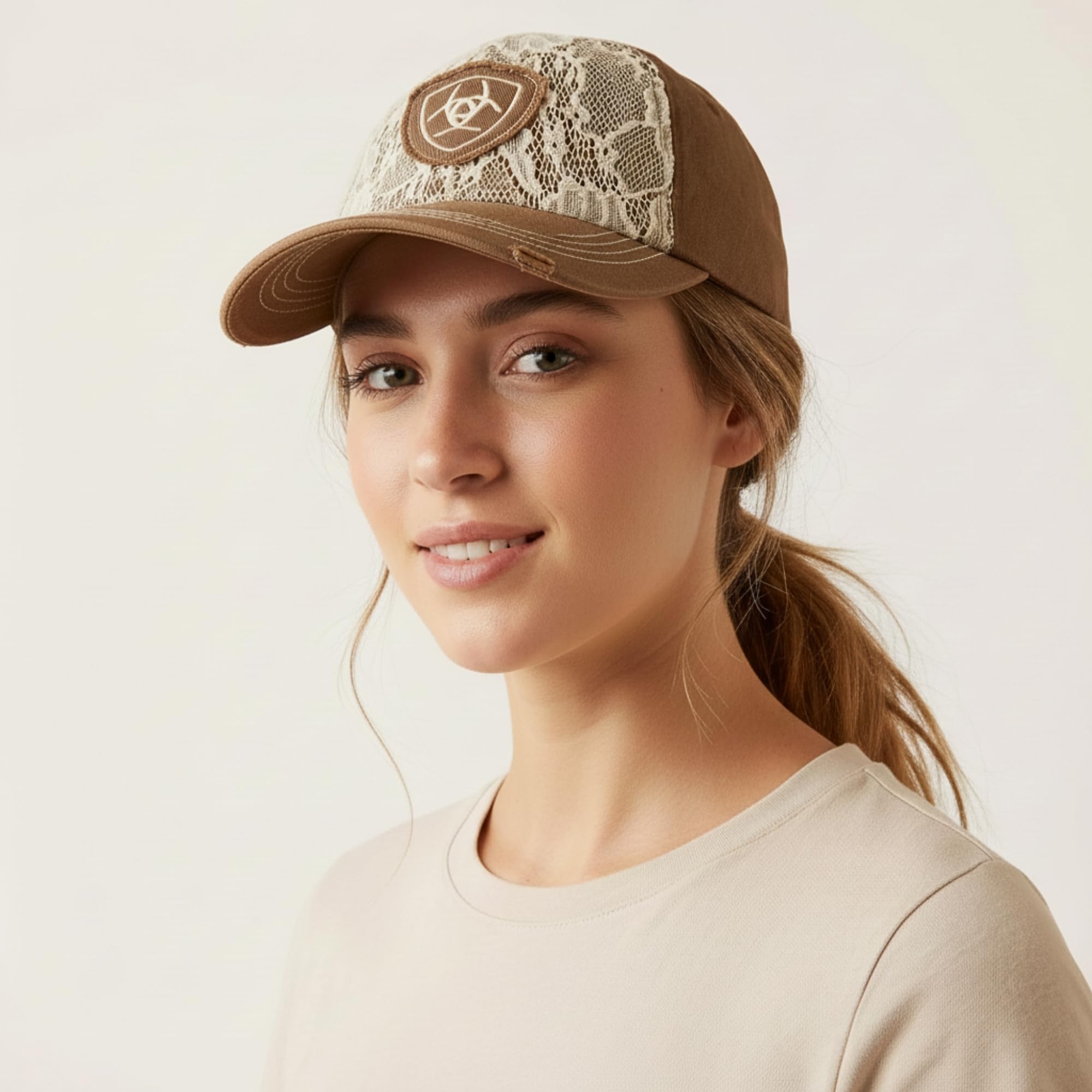 Ariat Accessories Women's Lace Logo Cap OS, Brown