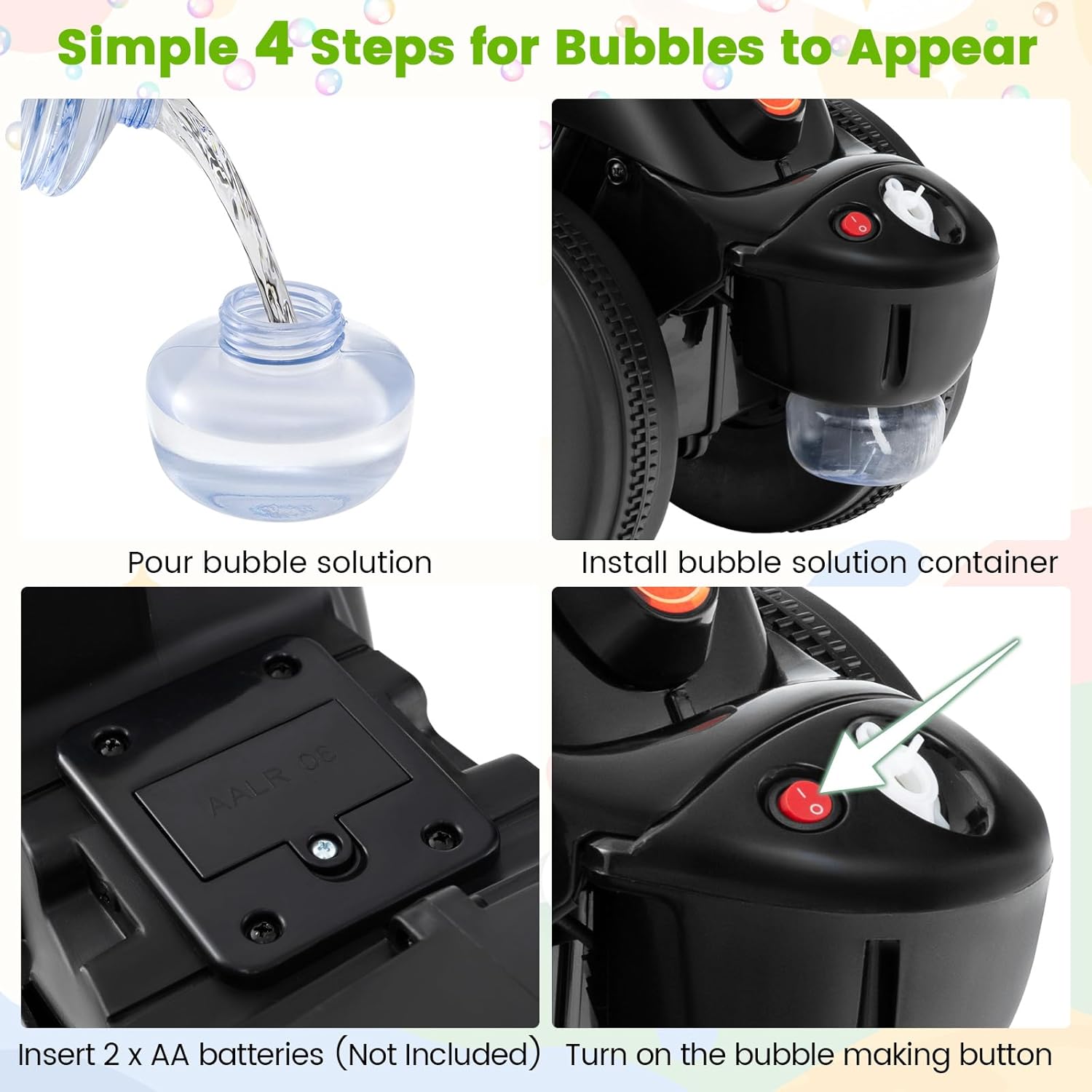 OLAKIDS Ride on Push Car, Foot-to-Floor Sliding Car for Toddlers Kids Motorcycle with Bubble Maker, Music, 3 Wheels Ride on Toys Gift for Boys Girls Aged 3-5 Years (Green)