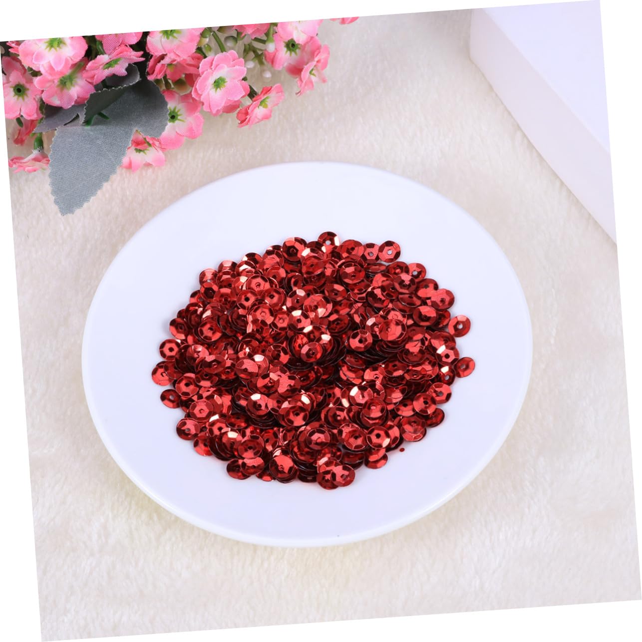 Lentejuelas Redondas Rojas de Pvc 6mm, 1000 Piezas