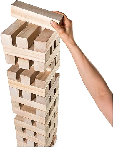 Miniatura 6 de Spin Master Games, Juego de fiesta gigante con 51 bloques de madera, para familias y niños a partir de 6 años