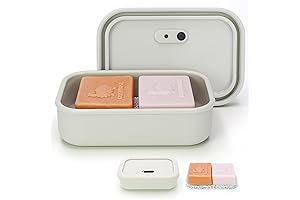Portable Leak Proof Silicone Travel Soap Case with Slip Soap Saver Pad