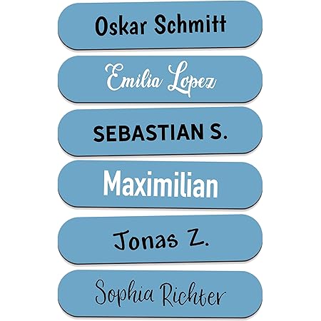 Sunnywall® 10-1920 Stück Namensaufkleber selbstklebend 36x7,7 mm für