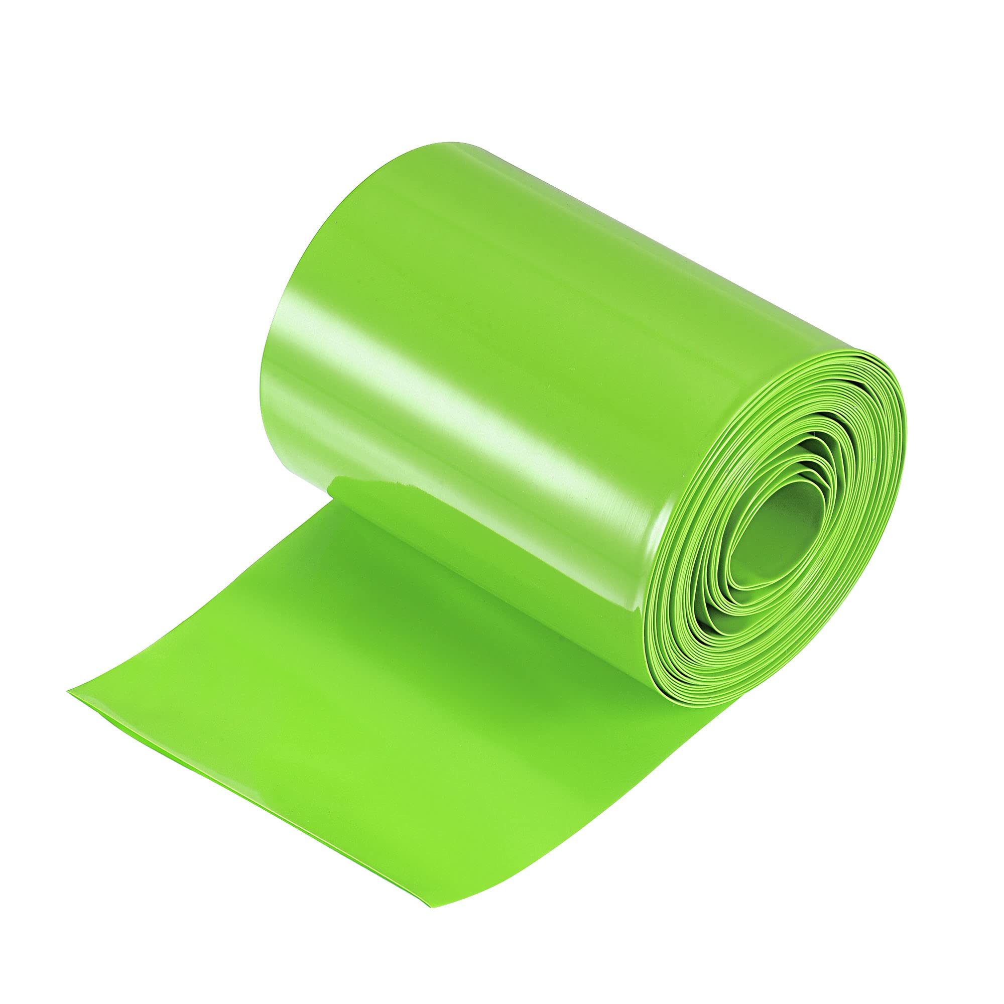 MECCANIXITY Battery Wrap PVC Heat Shrink Tubing 44mm Dia 70mm Flat 4m Light Green Good Insulation for Battery Pack