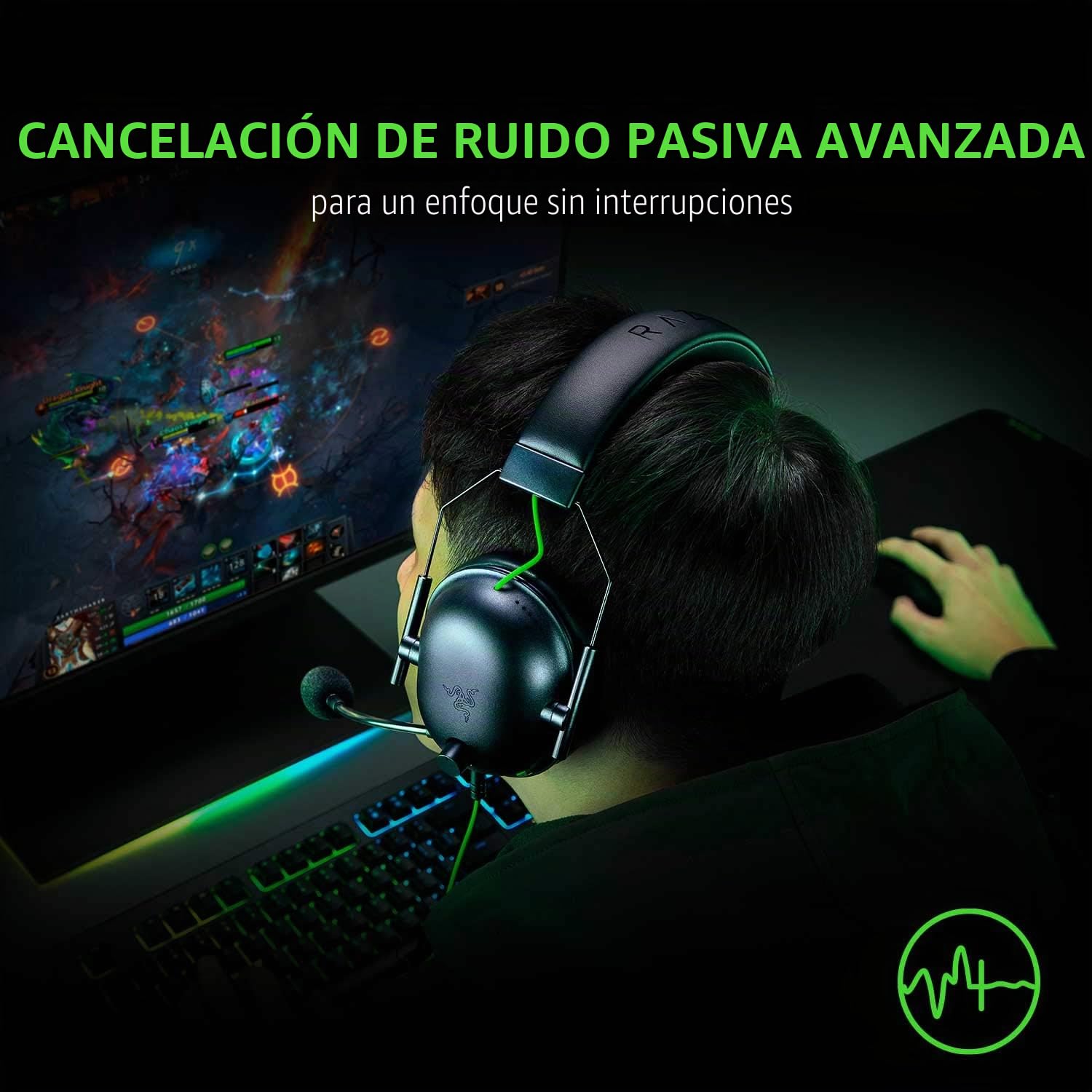 Razer BlackShark V2 X - Auriculares para Videojuegos: Sonido Envolvente 7.1 – Controlador de 50 mm – Almohada de Espuma viscoelástica – para PC, PS4, PS5, Switch, Xbox One, Xbox Series X|S, Mobile –