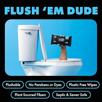 DUDE Wipes - Flushable Wipes for Adults - 6 Pack, 288 Count - Unscented & Mint Chill Scent Included - Extra-Large - Vitamin-E & Aloe - Septic and Sewer Safe