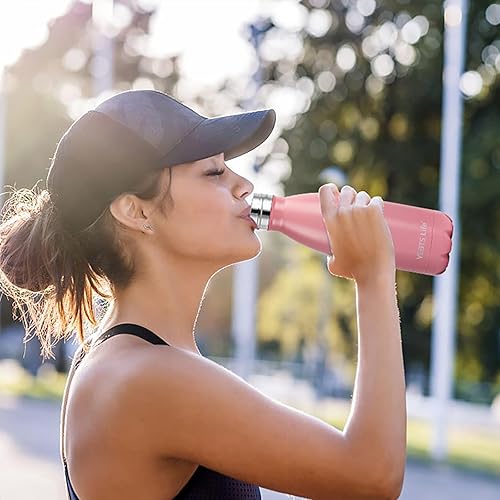 Miniatura 7 de Botella de agua aislada, paquete de 2 botellas de agua de acero inoxidable de 12 onzas con tapa con pajilla, botellas de agua deportivas de metal