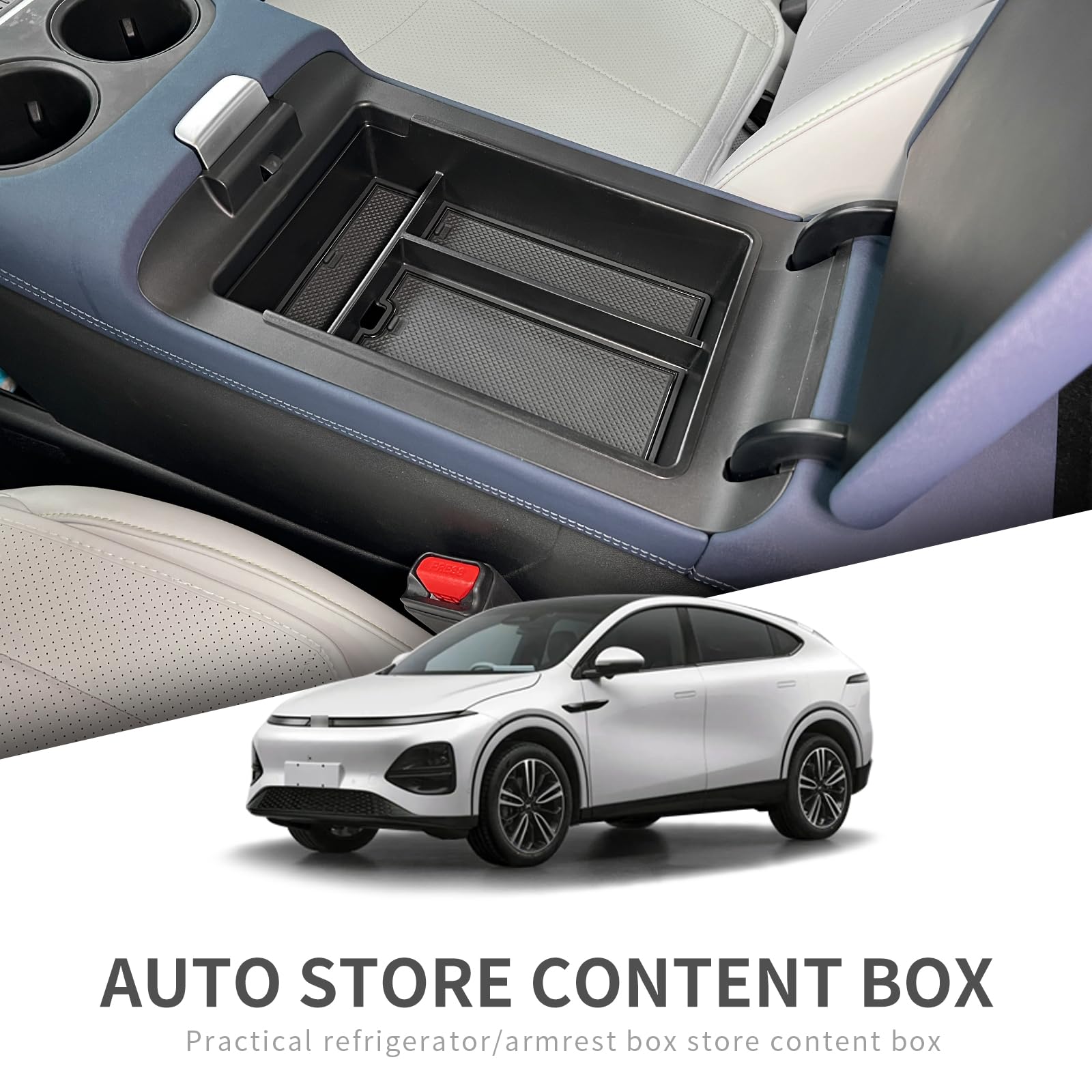 LFOTPP Xpeng G6 EV 2024, 2025, 2026, opbergbox voor middenconsole, middenarmsteun, handschoenenvak, organizer met antislipmat, voor Xpeng G6 EV