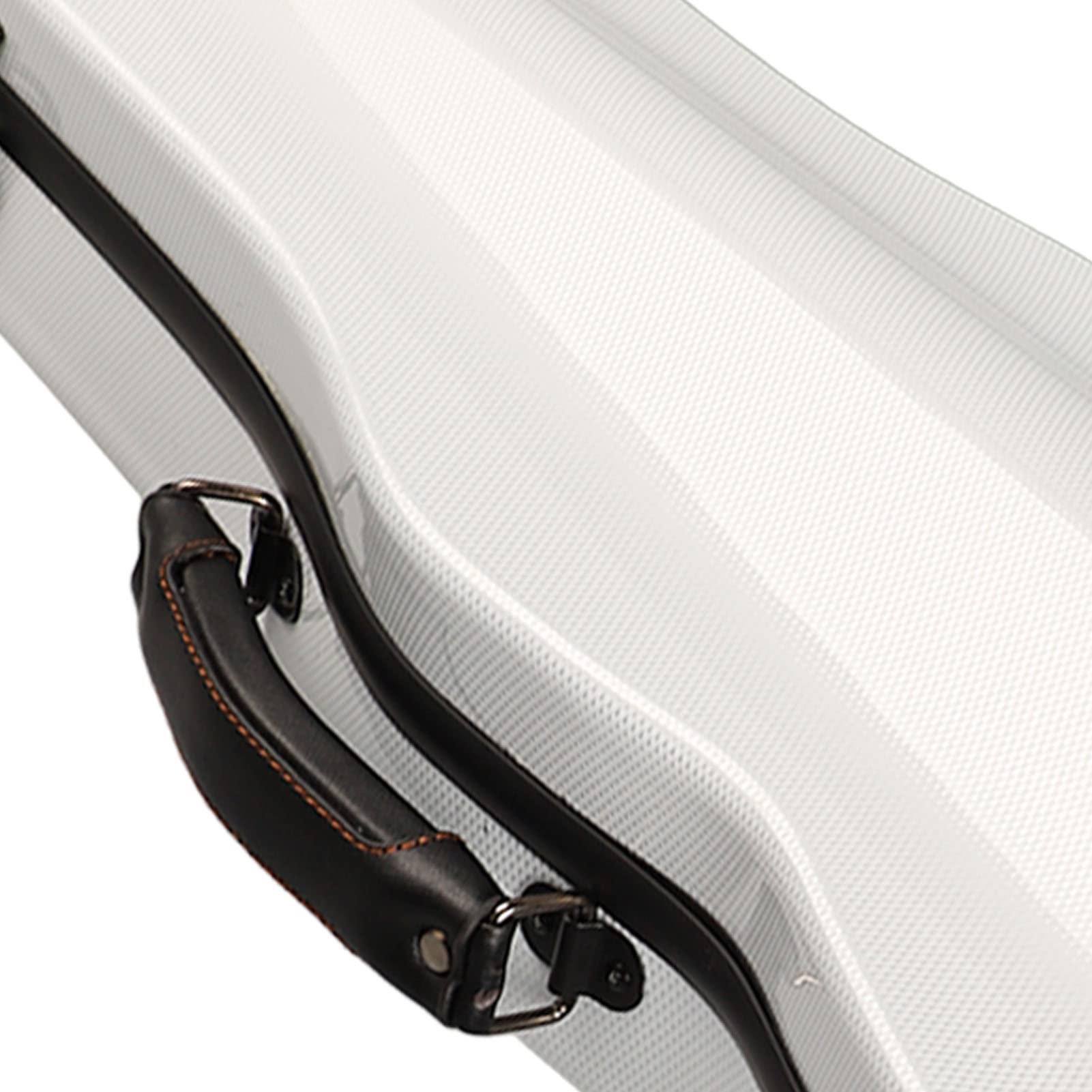Sostituzione della Scatola per Violino Leggera in Fibra di Carbonio, Custodia Rigida per Violino Portatile con Cinghie Igrometro Fodera Ispessita 2 Cinghie (White)