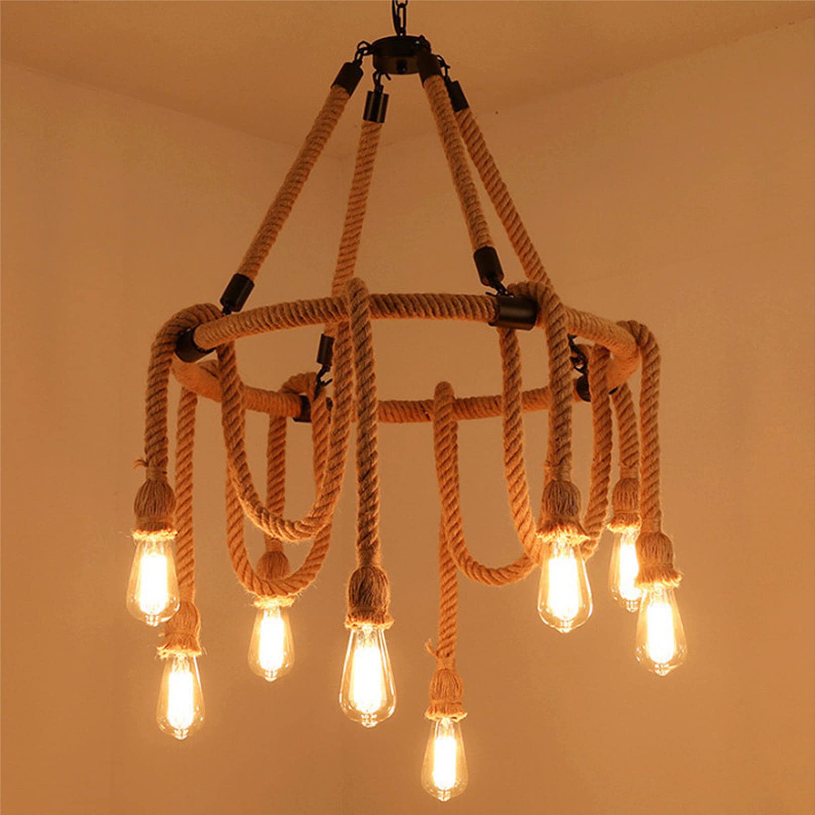 Luminaire pour îlot de cuisine manquant de clarté, suspension vintage ronde 6 à 8 douilles