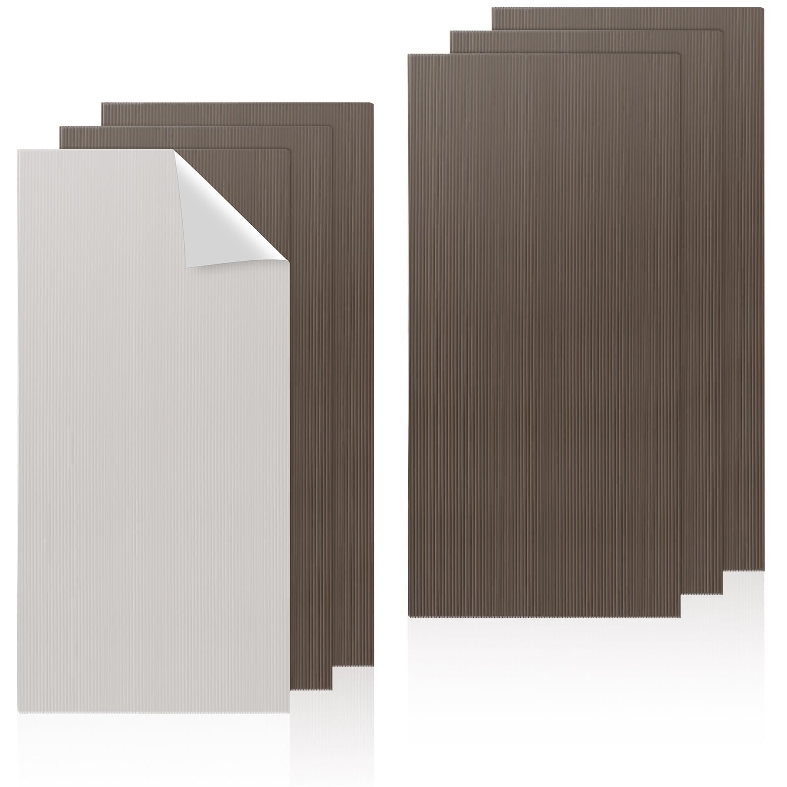 6 Pcs 4' X 2' X 0.2'' Polycarbonate Greenhouse Panels Roof Panels, Brown