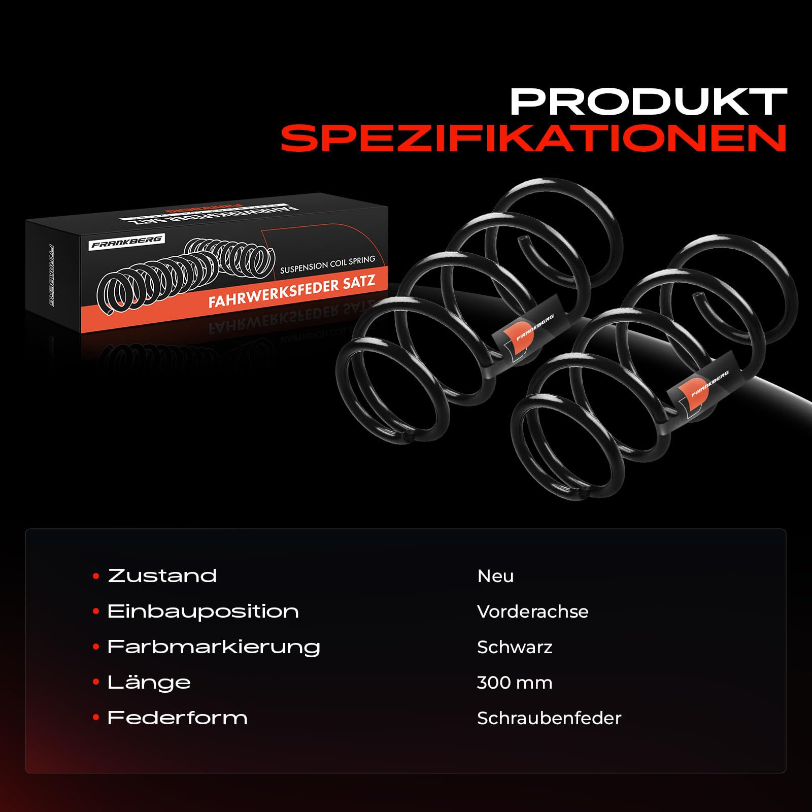 Frankberg 2x Federn Fahrwerksfeder Vorderachse 93189878