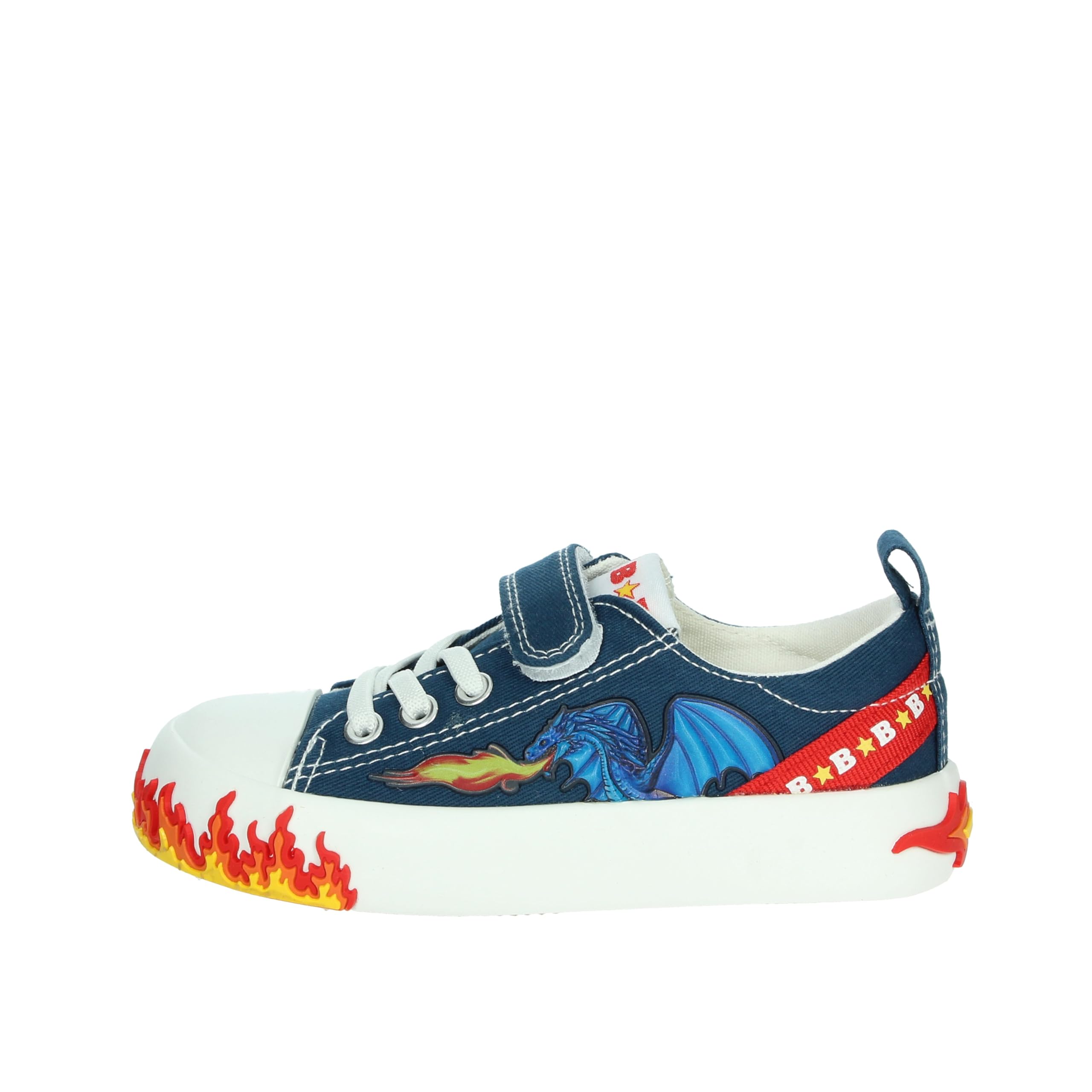 Bull Boys Scarpe in Tela con Puntale in Gomma Dragon 3,Chiusura Strappo,Colore Rosso,Tema Drago