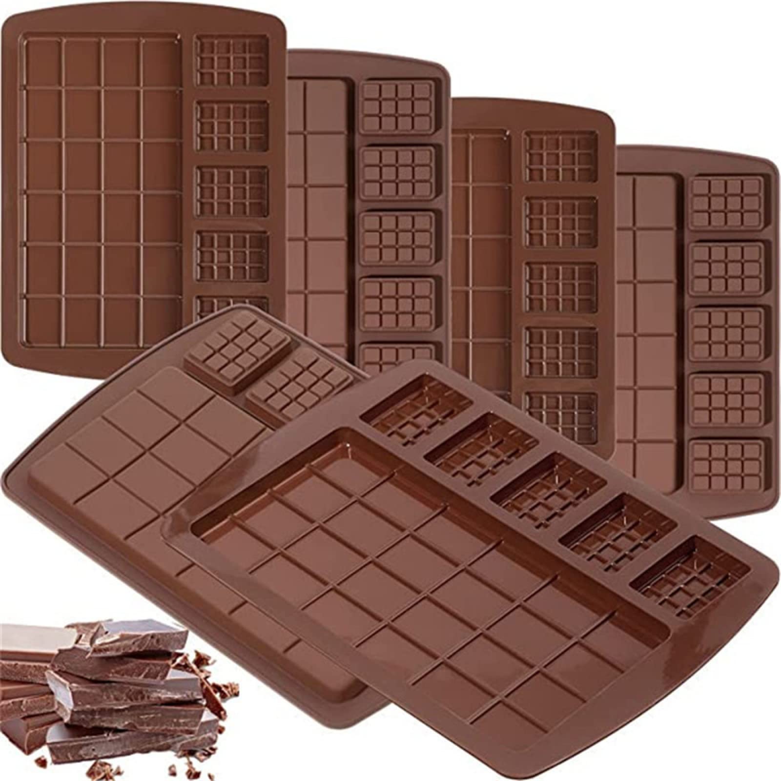 Moldes de silicona para hornear, 2 tamaños, molde de chocolate para fondant, pastelería, decoración de pasteles, 6 unidades