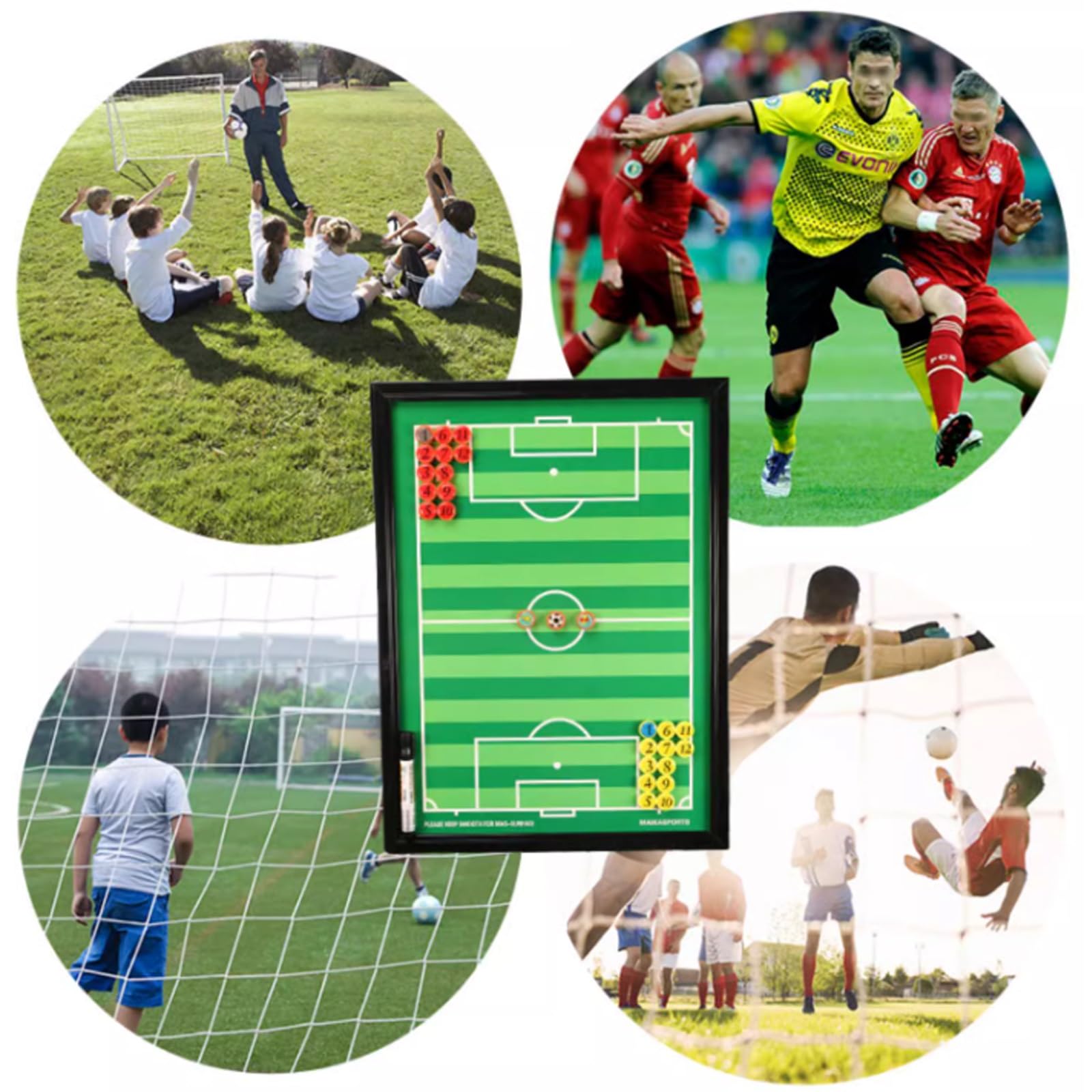Carpeta Táctica de Entrenamiento Entrenador Magnéticas Coachboard, Pizarra de Fútbol para Entrenadores, Tablero de Entrenamiento de Fútbol Magnético, ​​Herramienta de Entrenamiento