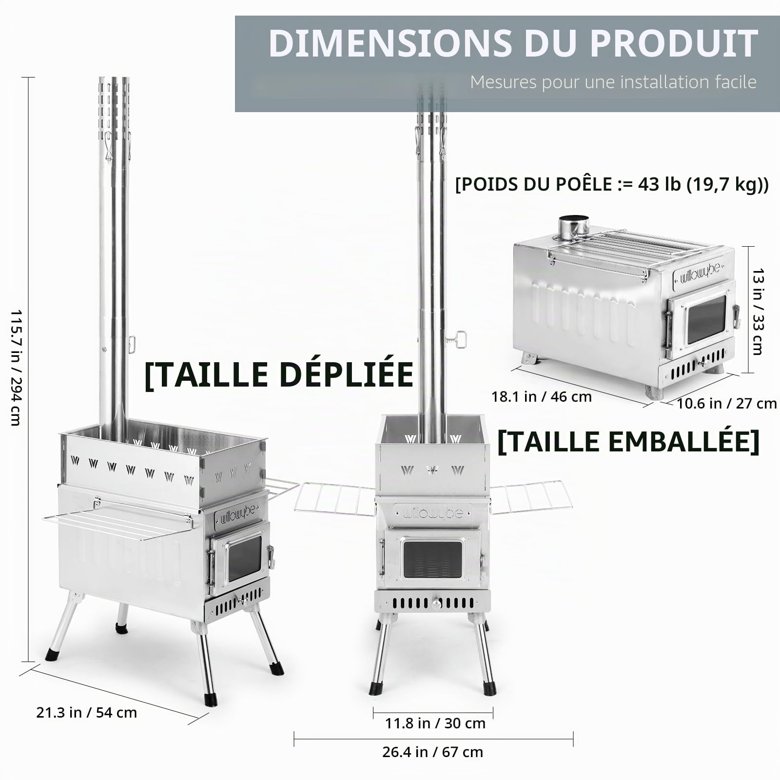 Poêle à Bois Portable pour Sauna Sec et Cuisine